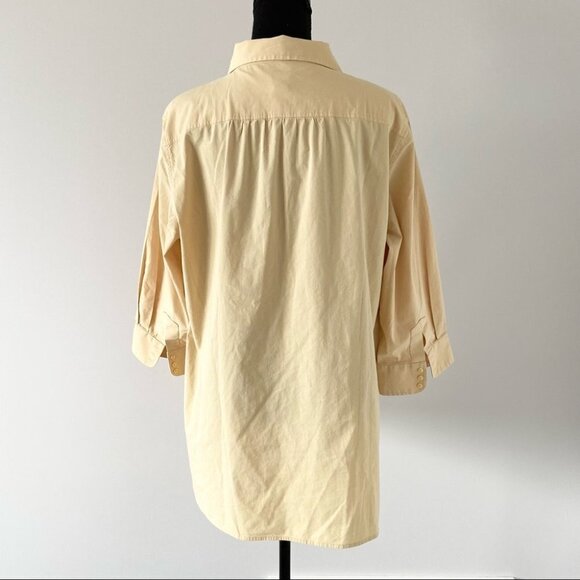 Chico’s Relaxed Fit Cotton Bell Sleeve Tunic Blouse - Picture 3 of 14